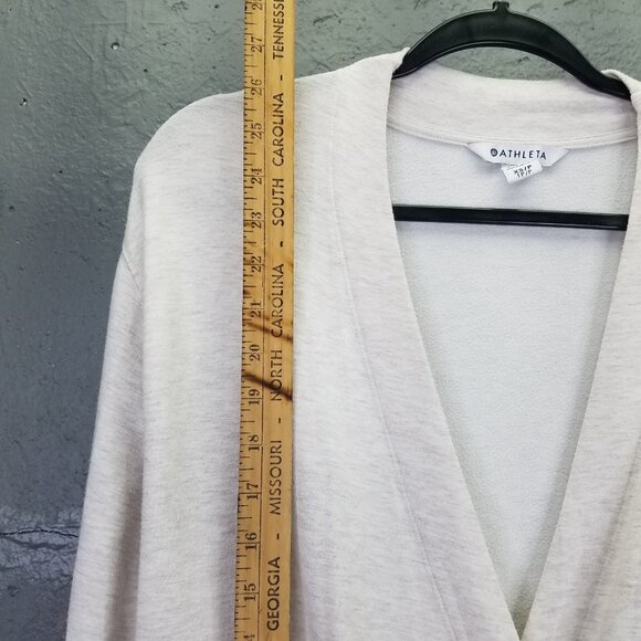 Athleta Purana V Neck Wrap Sweatshirt Women's XS Toasted Brown Heather Ballet - Picture 14 of 16
